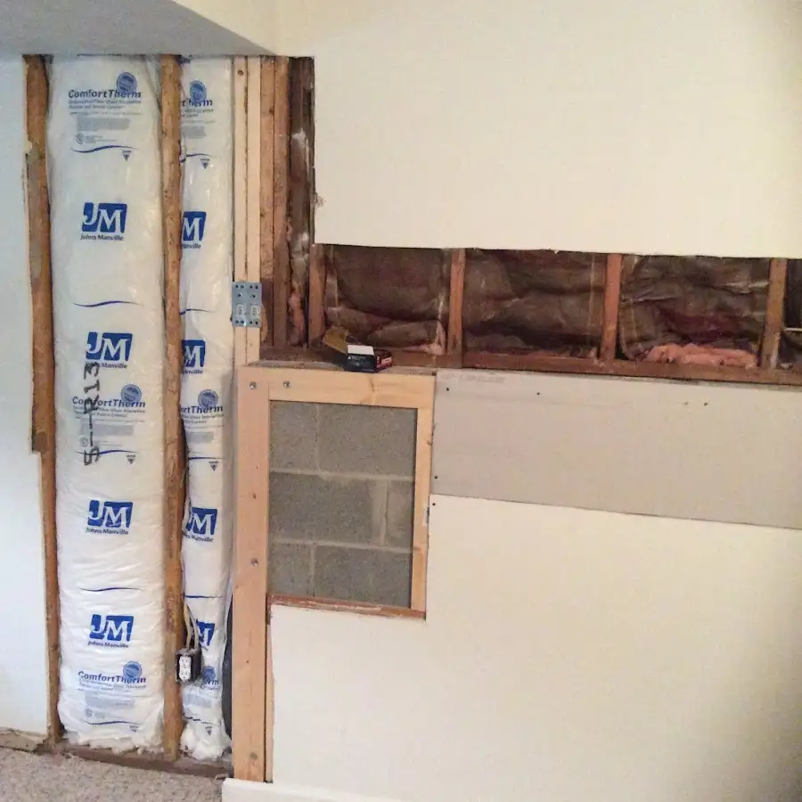 Wall insulation replacement during Basement Flood Cleanup in Molalla